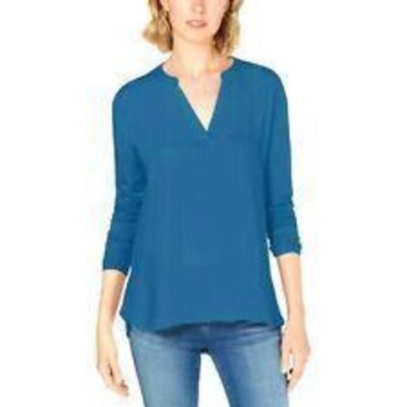 INC Petite Split-Neck Top - Picture 1 of 3